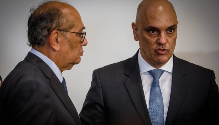Os ministros do Supremo Tribunal Federal (STF) Gilmar Mendes e Alexandre de Moraes — Foto: Bren...
