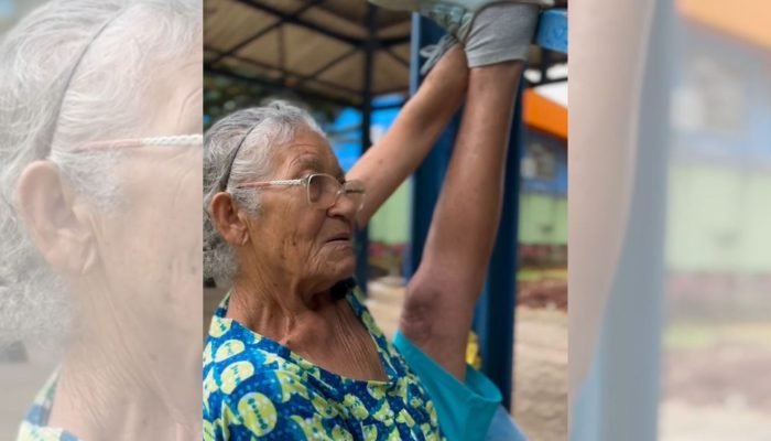 Dona Maria Gomes, de 84 anos, viralizou nas redes sociais com um vídeo contando sua relação co...