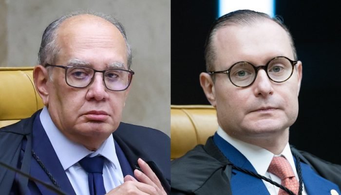 Os ministros Gilmar Mendes e Cristiano Zanin, durante sessões plenárias do Supremo Tribunal Fed...