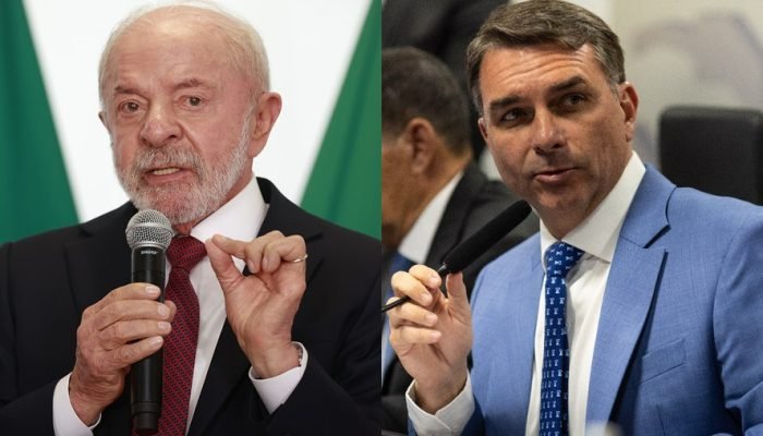 Lula (PT) e Flávio Bolsonaro (PL). — Foto: Cristiano Mariz / Brenno Carvalho / Agência O Globo